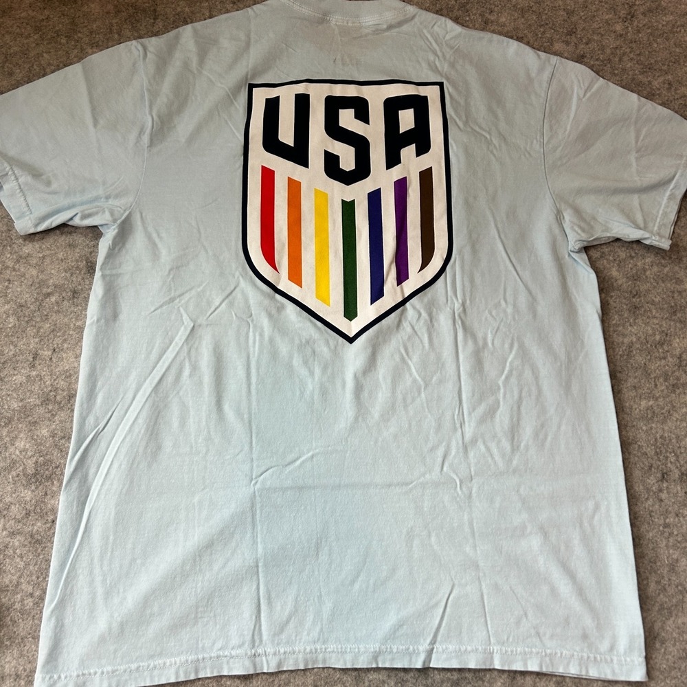 Team USA Soccer Love is Love Pride Short Sleeve T-Shirt Size Mens XL Blue
